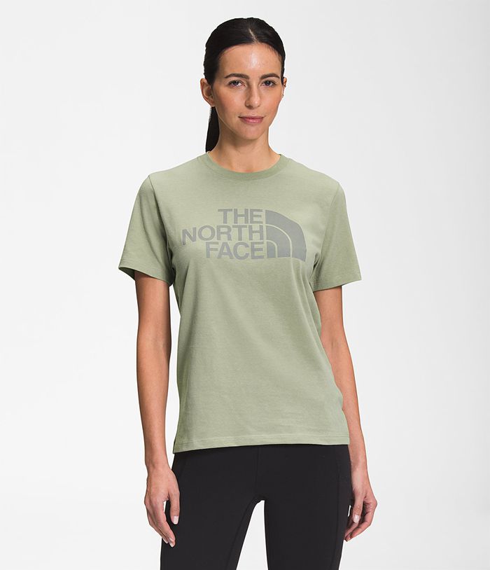 The North Face Womens T-Shirts Short Sleeve Half Dome Cotton 845RFZGDT - Green